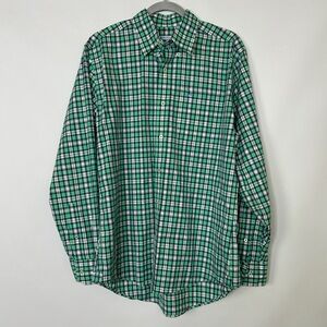 Southern Tide Men’s Green Blue Checked Button Down Size M Classic Fit